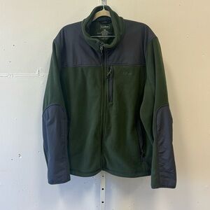 L.L. Bean Men's Full Zip Fleece Jacket XXL Olive Green